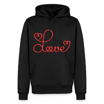 Aimer avec le cœur - Sweat à capuche Premium bio Homme - noir - Devant - Nico (187cm)