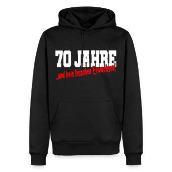 70. Geburtstag 70 Jahre Lustiger Spruch Geschenk - Männer Premium Bio Hoodie - Schwarz - Vorne - Nico (187cm)