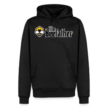 Le beefather - abeille miel apiculteur fleurs en nid d'abeille - Sweat à capuche Premium bio Homme - noir - Devant - Nico (187cm)
