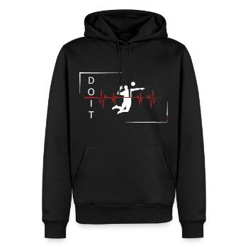 Volleyball Player - Pulse - Men’s Premium Organic Hoodie - black - Front - Nico (187cm)