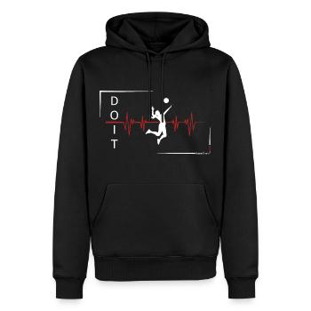 Volleyball player - pulse - Men’s Premium Organic Hoodie - black - Front - Nico (187cm)