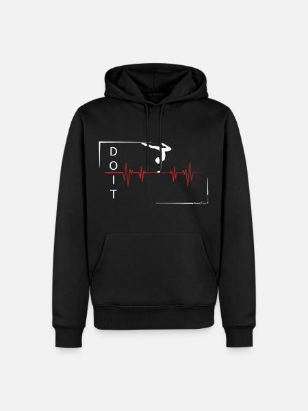 Gymnaste - Pouls - Sweat à capuche Premium bio Homme - noir