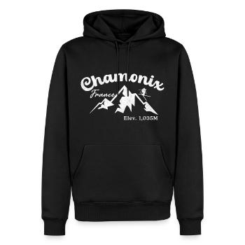 Chamonix English Alps - Men’s Premium Organic Hoodie - black - Front - Nico (187cm)