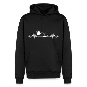 Jardinier battement de cœur jardin jardin jardinage jardinage jardinage - Sweat à capuche Premium bio Homme - noir - Devant - Nico (187cm)