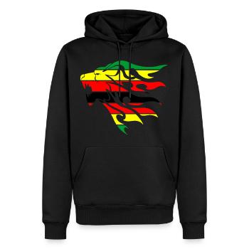 zimbabwe drapeau lion - Sweat à capuche Premium bio Homme - noir - Devant - Nico (187cm)