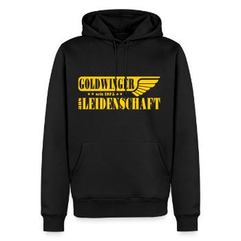 Motorrad Biker Goldwing Goldwinger Leidenschaft - Männer Premium Bio Hoodie - Schwarz - Vorne - Nico (187cm)