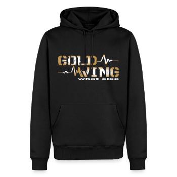 Motorrad Biker Spruch Goldwing GL1800 was sonst - Männer Premium Bio Hoodie - Schwarz - Vorne - Nico (187cm)