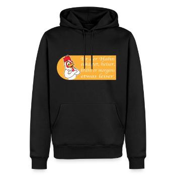 lustiger Spruch Hahn Gockel Hühner Züchter - Männer Premium Bio Hoodie - Schwarz - Vorne - Nico (187cm)