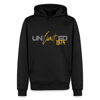 50th Birthday 1974 Limited Edition - Men’s Premium Organic Hoodie - black - Front - Nico (187cm)