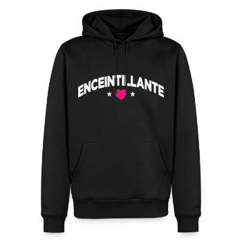 Future Maman Enceinte Grossesse Enceintillante - Sweat à capuche Premium bio Homme - noir - Devant - Nico (187cm)