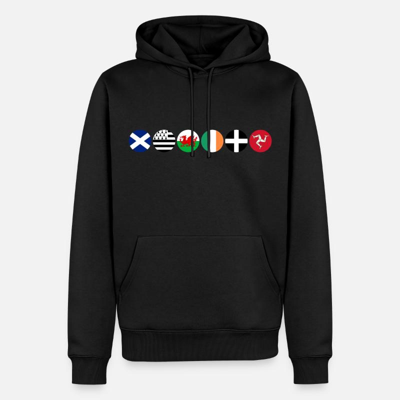 Drapeaux des nations celtiques - Sweat à capuche Premium bio Homme - noir
