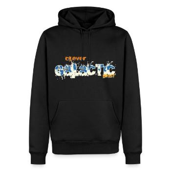 Bête galactique intelligente - Sweat à capuche Premium bio Homme - noir - Devant - Nico (187cm)
