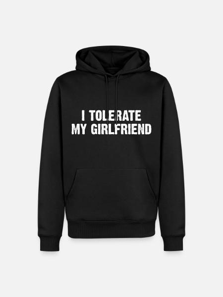 Jeg tolererer min kæreste - Herre Premium økologisk hoodie - sort