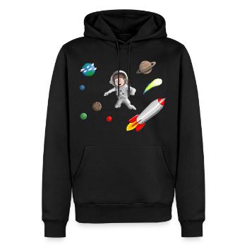 Space - Garçon astronaute - Sweat à capuche Premium bio Homme - noir - Devant - Nico (187cm)
