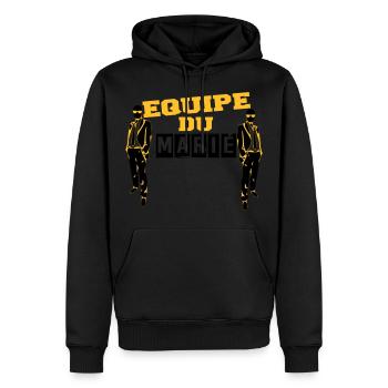 équipe marié 3 - Sweat à capuche Premium bio Homme - noir - Devant - Nico (187cm)