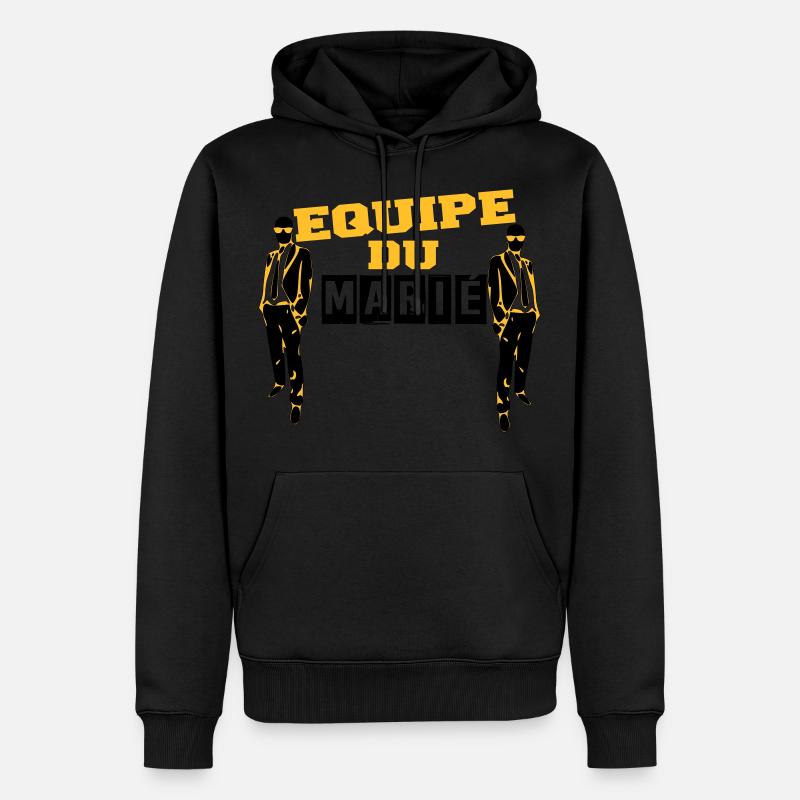équipe marié 3 - Sweat à capuche Premium bio Homme - noir