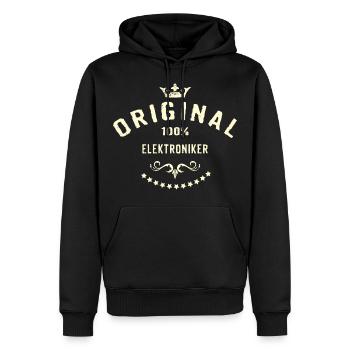 Original 100 Prozent Elektroniker - RAHMENLOS - Männer Premium Bio Hoodie - Schwarz - Vorne - Nico (187cm)