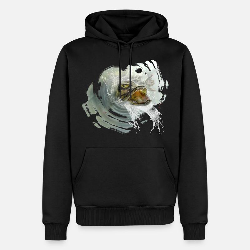 hecht karpfen zander fish - Männer Premium Bio Hoodie - Schwarz
