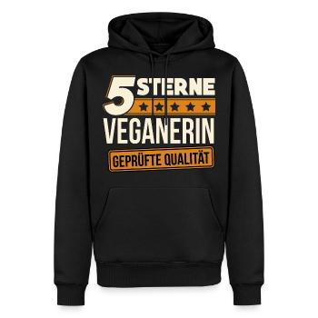 Veganerin Vegan Veganismus Fleischfrei Geschenk - Männer Premium Bio Hoodie - Schwarz - Vorne - Nico (187cm)