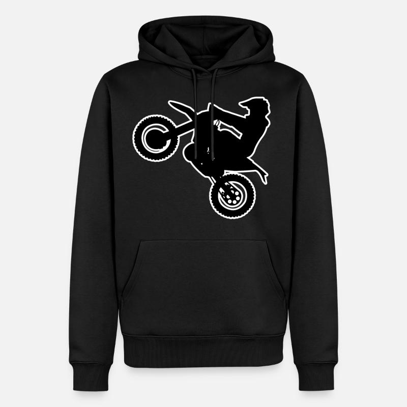 Enduro Wheelie - Männer Premium Bio Hoodie - Schwarz