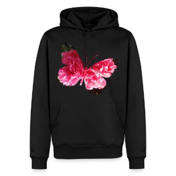 papillon - Sweat à capuche Premium bio Homme - noir - Devant - Nico (187cm)
