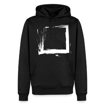 Viereck Quadrat Design Buerste Variante 1 - Sweat à capuche Premium bio Homme - noir - Devant - Nico (187cm)