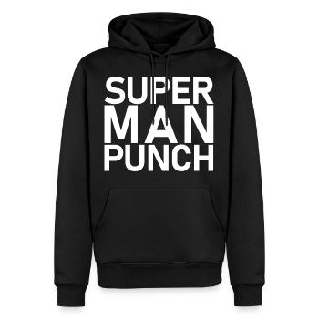 Super Man Punch Wrestling MMA Shirt - Sweat à capuche Premium bio Homme - noir - Devant - Nico (187cm)