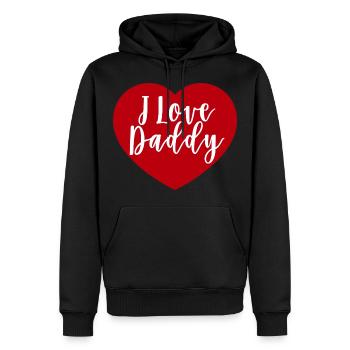 J'aime papa poison - Sweat à capuche Premium bio Homme - noir - Devant - Nico (187cm)