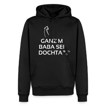 Tout m Baba est le cadeau de Dochta Franken - Sweat à capuche Premium bio Homme - noir - Devant - Nico (187cm)