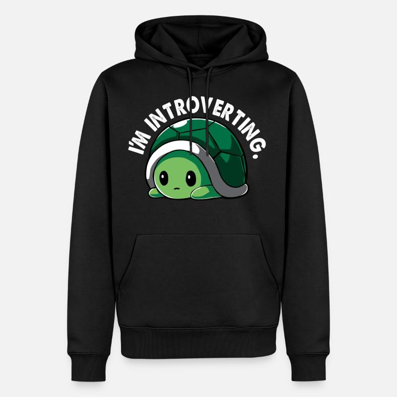 Schildkröte Introvertiert - Männer Premium Bio Hoodie - Schwarz