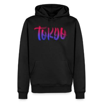 tokyo - Männer Premium Bio Hoodie - Schwarz - Vorne - Nico (187cm)