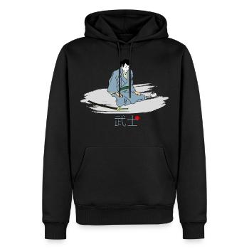 Japanischer Samurai - Männer Premium Bio Hoodie - Schwarz - Vorne - Nico (187cm)