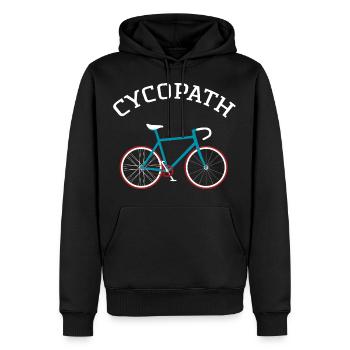 Cycopath - Cool Gift Design For A Cyclist - Sweat à capuche Premium bio Homme - noir - Devant - Nico (187cm)