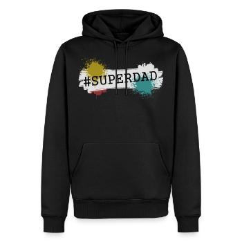 Super dad - Men’s Premium Organic Hoodie - black - Front - Nico (187cm)