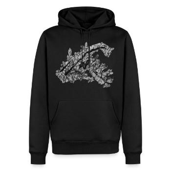 Schwarzweiss-Kristallparasaurolophus - Männer Premium Bio Hoodie - Schwarz - Vorne - Nico (187cm)