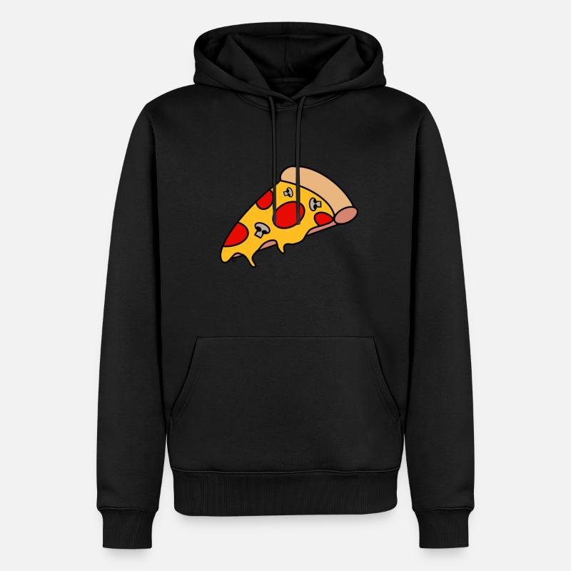 Stück Pizza - Männer Premium Bio Hoodie - Schwarz