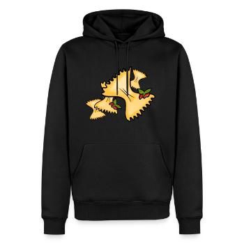 Pasta ! - Sweat à capuche Premium bio Homme - noir - Devant - Nico (187cm)