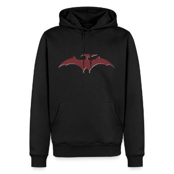 Ptérodactyle rouge effet 3D - Sweat à capuche Premium bio Homme - noir - Devant - Nico (187cm)