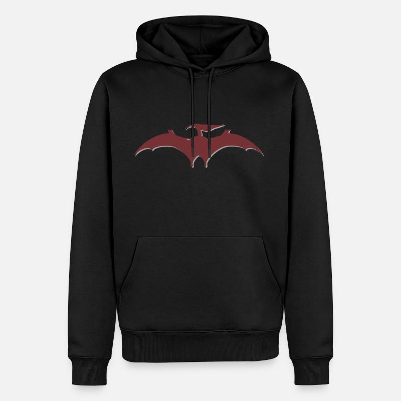 Ptérodactyle rouge effet 3D - Sweat à capuche Premium bio Homme - noir