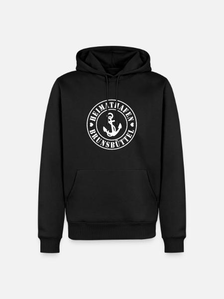 Heimathafen Brunsbüttel - Männer Premium Bio Hoodie - Schwarz