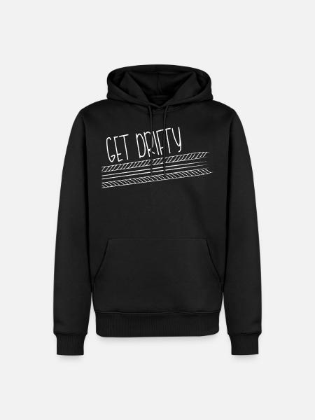 get drifty saying font drift petrolhead - Men’s Premium Organic Hoodie - black