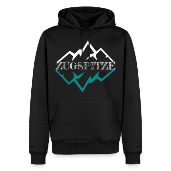 Zugspitze - Männer Premium Bio Hoodie - Schwarz - Vorne - Nico (187cm)
