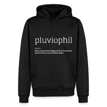 Pluviophile Menschen lieben den Regen - Männer Premium Bio Hoodie - Schwarz - Vorne - Nico (187cm)