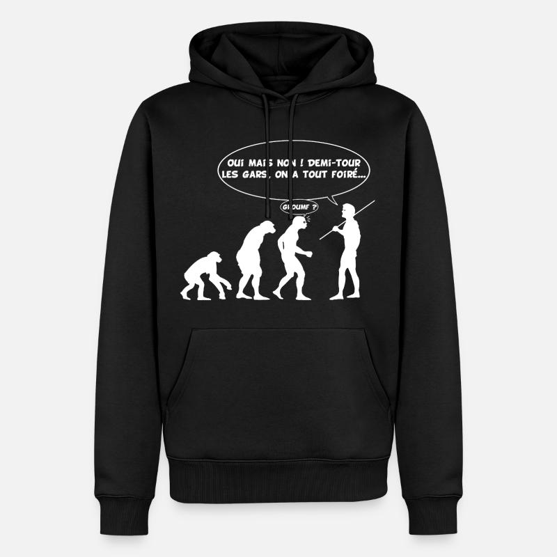 Evolution error (white) - Men’s Premium Organic Hoodie - black