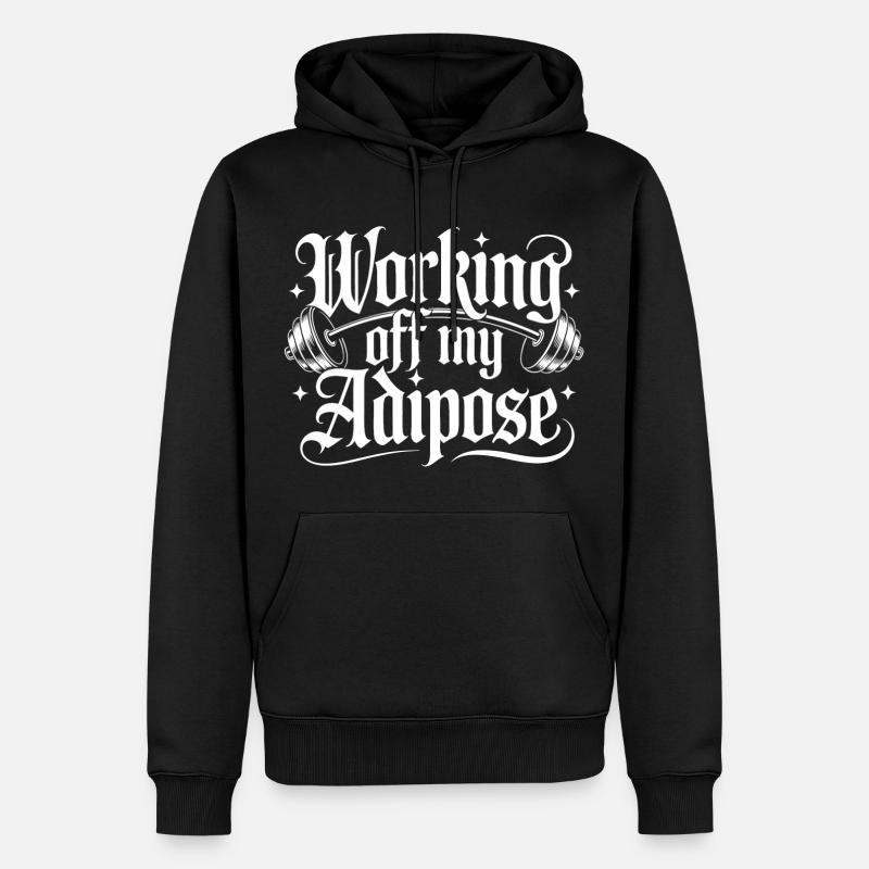 Workout Design mit Hantel - Männer Premium Bio Hoodie - Schwarz