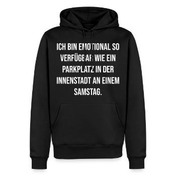 Emotional verplant wie Parkplatz am Samstag - Männer Premium Bio Hoodie - Schwarz - Vorne - Nico (187cm)