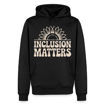 Inclusion counts Sun design with flower - Men’s Premium Organic Hoodie - black - Front - Nico (187cm)