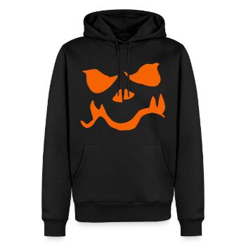 Minimalistisches Kürbisgesicht Halloween - Männer Premium Bio Hoodie - Schwarz - Vorne - Nico (187cm)