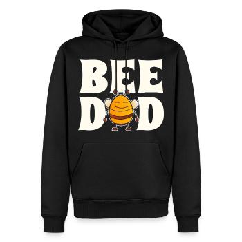 Papa abeille Apiculteur - Sweat à capuche Premium bio Homme - noir - Devant - Nico (187cm)
