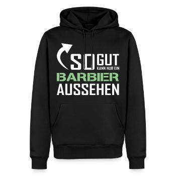 Seul un barbier peut être aussi beau - Sweat à capuche Premium bio Homme - noir - Devant - Nico (187cm)